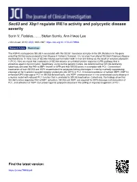 Sec63 and Xbp1 Regulate Ire1α Activity and Polycystic Disease Severity