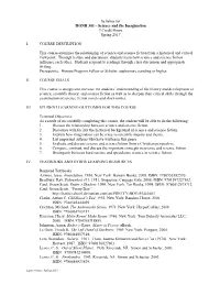 Syllabus for HONR 303 – Science and the Imagination 3 Credit Hours Spring 2017