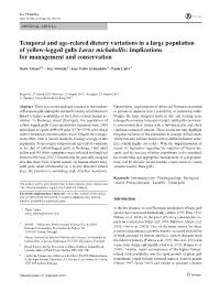 Temporal and Age-Related Dietary Variations in a Large Population of Yellow-Legged Gulls Larus Michahellis: Implications for Management and Conservation