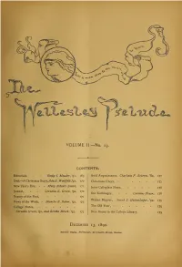 The Wellesley Prelude