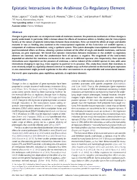 Article Epistatic Interactions in the Arabinose Cis-Regulatory Element
