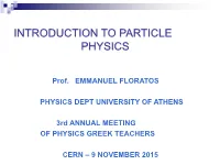 Basics of Particle Physics