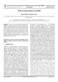 Bit Error Rate Analysis of OFDM