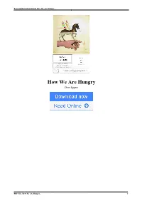 How We Are Hungry by Dave Eggers