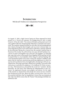INTRODUCTION Witchcraft Violence in Comparative Perspective Y•Z