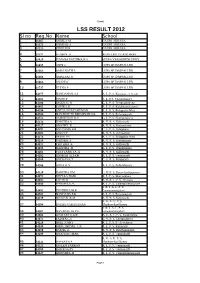 LSS RESULT 2012 Sl No Reg.No Name School 1 21167 AKHILA M HAUPS AKKARA 2 21172 ANSHAD a HAUPS AKKARA 3 21225 VIDHUN R HAUPS AKKARA