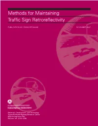 Methods for Maintaining Traffic Sign Retroreflectivity