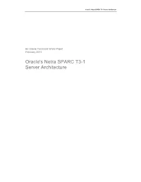 Oracle's Sun Netra SPARC T3-1 Server Architecture