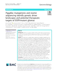 Piggybac Mutagenesis and Exome Sequencing Identify Genetic Driver