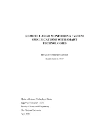 Remote Cargo Monitoring System Specifications with Smart Technologies