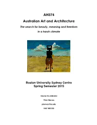 AH374 Australian Art and Architecture