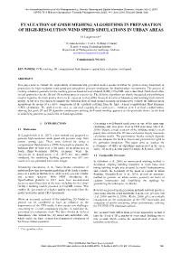 Evaluation of Gmsh Meshing Algorithms in Preparation of High-Resolution Wind Speed Simulations in Urban Areas
