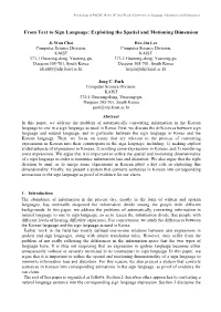 From Text to Sign Language: Exploiting the Spatial and Motioning Dimension