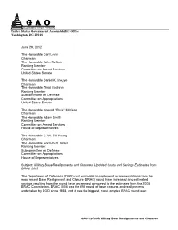 GAO-12-709R Military Base Realignments and Closures