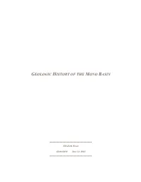 Geologic History of the Mono Basin