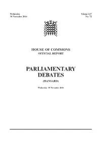 House of Commons Official Report