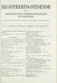 Kegisteeeingst1dende for Aktieselskaber, Forsikringsselskaber Og Foreninger