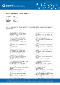 Mouse DNA Repair Primer Library II
