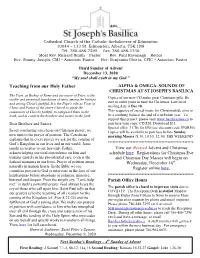 Teaching from Our Holy Father from the Rector's Desk
