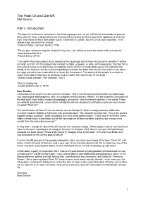 The Peak Oil and Die-Off. Part I: Introduction