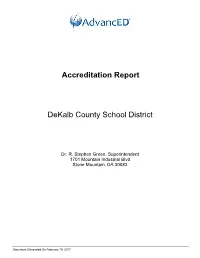Advanced Accreditation Report
