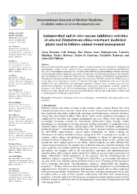 Antimicrobial and in Vitro Enzyme Inhibitory Activities of Selected