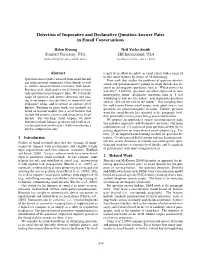 Detection of Imperative and Declarative Question-Answer Pairs in Email Conversations
