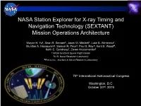 NASA Station Explorer for X-Ray Timing and Navigation Technology (SEXTANT) Mission Operations Architecture
