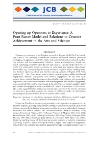 Openness to Experience: a Four-Factor Model and Relations to Creative Achievement in the Arts and Sciences