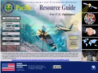 Pacific Resource Guide for U.S. Operators