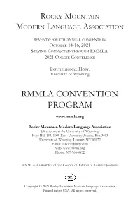 Rmmla Convention Program