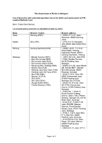 The Association of Banks in Malaysia List of Branches with Extended