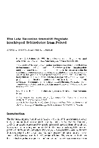 The Late Devonian Trematid Lingulate Brachiopod Schizobolus from Poland