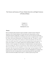 The Nature and Sources of Voters' Beliefs About the Left-Right