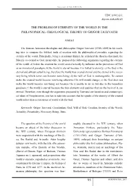 The Problem of Eternity of the World in the Philosophical–Theological
