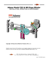Adams Model CD3 & WG Rope Winder