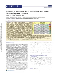 Application of the Covalent Bond Classification Method for The