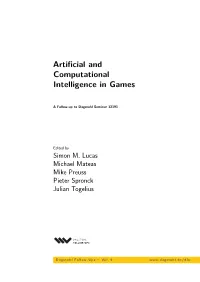 Artificial and Computational Intelligence in Games