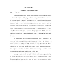 CHAPTER ONE BACKGROUND to the STUDY 1.0 Introduction