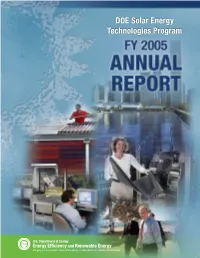 DOE Solar Energy Technologies Program FY 2005 Annual