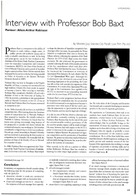 Interview with Professor Bob Baxt Partner: Allens Arthur Robinson