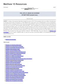 Matthew 15 Resources