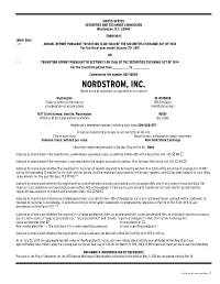 NORDSTROM, INC. (Exact Name of Registrant As Specified in Its Charter)