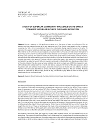 Study of Supercar Community Influence on Its Effect Towards Supercar Buyer’S Purchase Intention