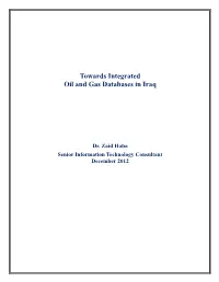 Towards Integrated Oil and Gas Databases in Iraq