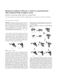 Biomimetic Synthesis of Hitorins a and B Via an Intermolecular Alkoxy Radical-Olefin Coupling Cascade Xiaohuan Li, Tianran Zhai, Ping He, Zheng Wei, and Zhang Wang*