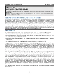 Chapter 5 - Laws and Related Issues PA Driver’S Manual