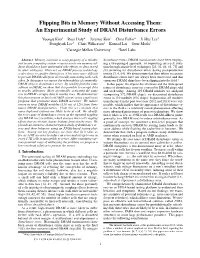 Flipping Bits in Memory Without Accessing Them: an Experimental Study of DRAM Disturbance Errors