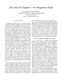 God and the Engineer: an Integration Paper