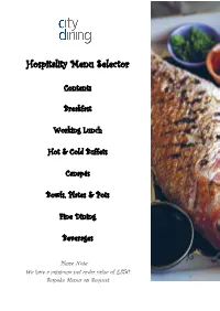 Hospitality Menu Selector